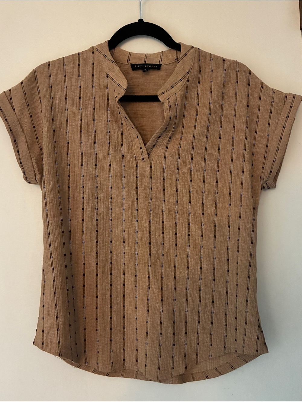 Fifty Street Beige Textured Top #123
